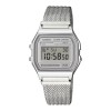 Reloj Casio Retro A158WEM 7DF Unisex con correa de acero milanesa Plateado