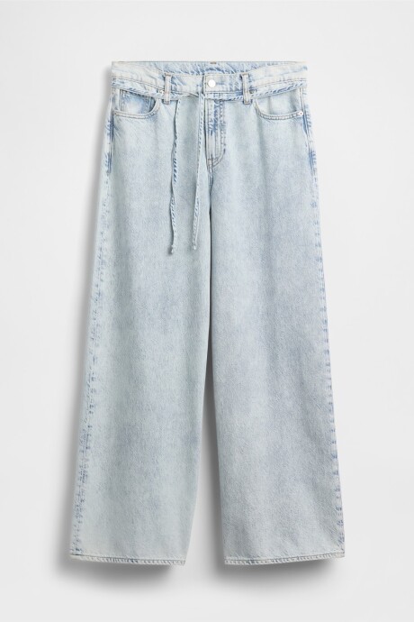 Jean Baggy Tiro Medio Mujer Light Indigo 11