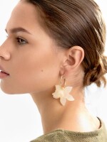 Aros Abiertos Con Maxi Flor rosa