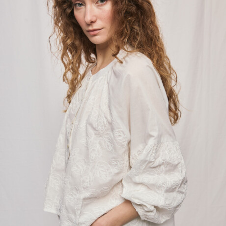 SHORT FLORE Blanco