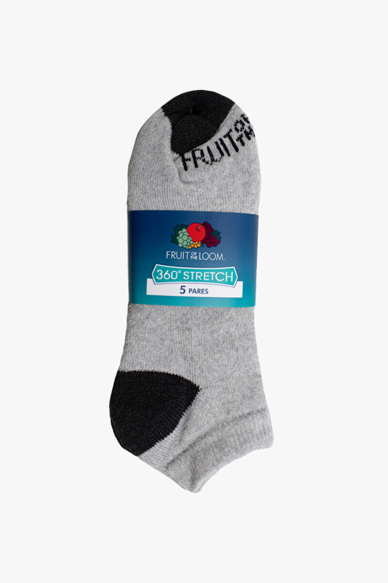 Pack x5 Medias afelpadas sin caña para caballero GRIS MELANGE