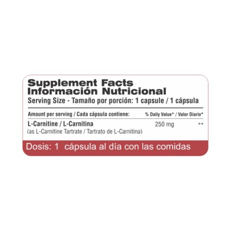 L-carnitine 250mg Qualivits 120caps