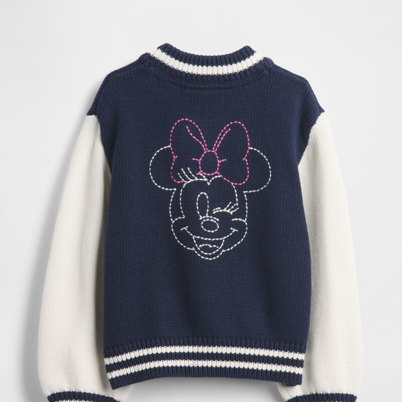 DIS MINNIE SWEATER ZIP BOMBER JACKET NAVY UNIFORM
