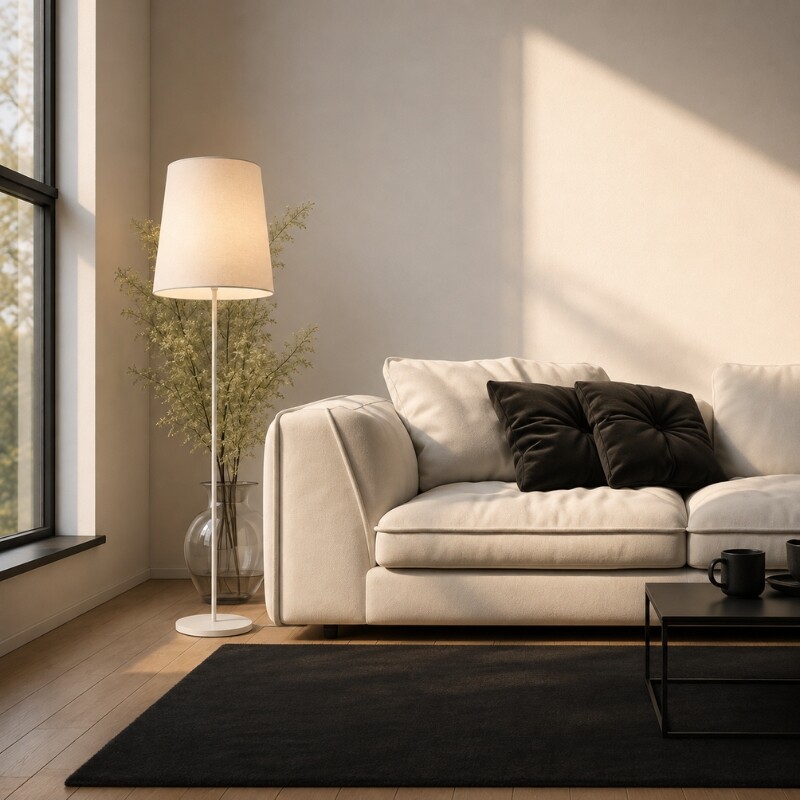 ARTEFACTO DECORATIVO DE PIE SIRA BLANCO Luminaria de Pie Sira Blanco
