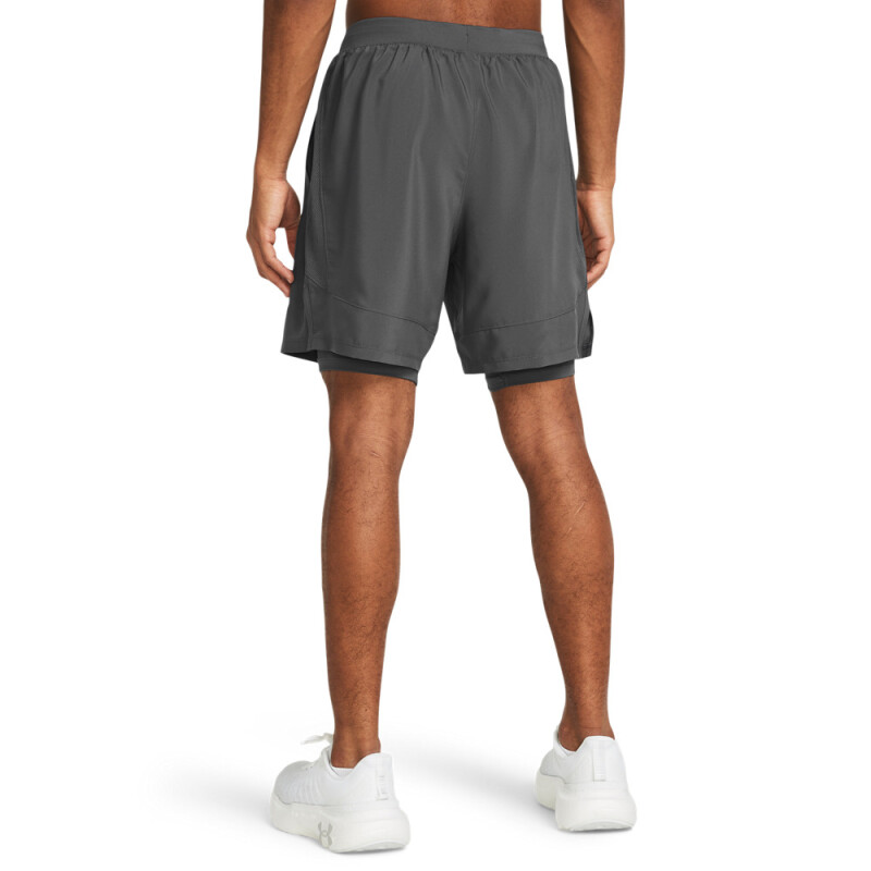 UA LAUNCH 7'' 2-IN-1 SHORTS-GRY GRY-025