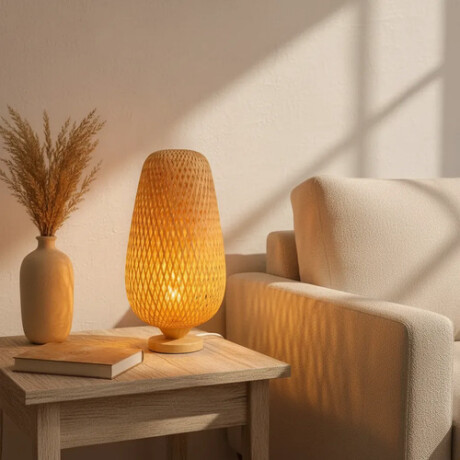 Lámpara De Mesa Bambú/ Natural Búho Alt 43.5 Cm Lámpara De Mesa Bambú/ Natural Búho Alt 43.5 Cm