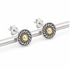 Caravana Circulo Labrado- Plata y oro - CA8484 sinpiedra