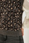 Chaleco Animal Leopard Gris Oscuro