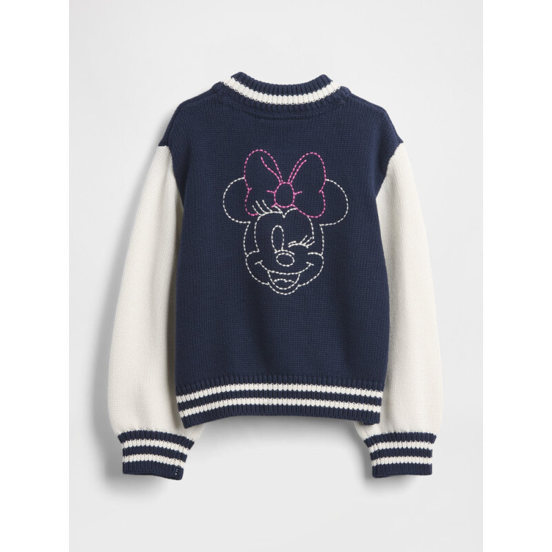 DIS MINNIE SWEATER ZIP BOMBER JACKET NAVY UNIFORM