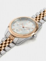 Reloj Redondo Bicolor Con Pulsera De Acero bicolor