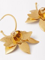 Aros Abiertos Con Maxi Flor dorado