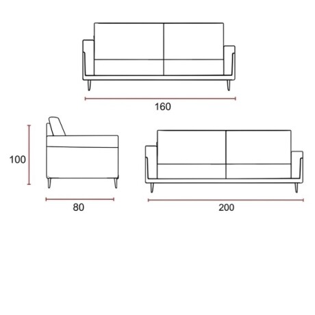 CONJUNTO SOFÁ SILLÓN SCOTT LIVING 2 CUERPOS + 3 CUERPOS GRIS