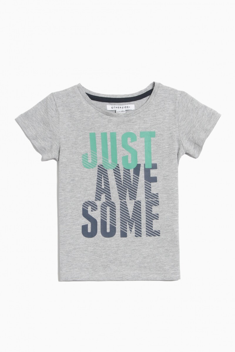 Remera estampada GRIS