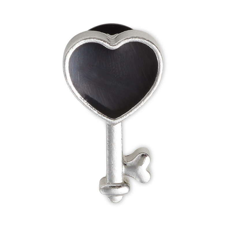 Jibbitz™ Charm Key Black Heart Multicolor
