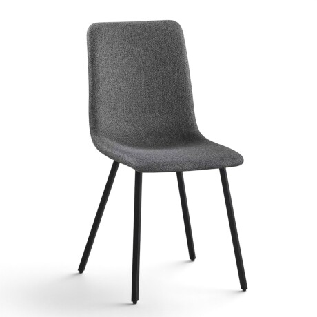 PACK x4 SILLA DE COMEDOR TAPIZADA EN TELA CON RESPALDO ALTO SIN APOYABRAZOS GRIS
