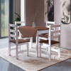 JUEGO DE COMEDOR REDONDO 4 SILLAS MESA REBATIBLE BLANCO CERA 1MTS Juego De Comedor Redondo 4 Sillas Mesa Rebatible Blanco Cera 1mts