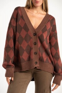 Cardigan Rombos Chocolate