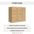 Cómoda Cajonera Guarrdaropa 4 Cajones 1 Puerta 100Cm Nórdica Marrón 1