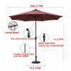 Sombrilla de Patio 2.7 m con Inclinación, Tela UV Impermeable y Base Incluida Sombrilla de Patio 2.7 m con Inclinación, Tela UV Impermeable y Base Incluida