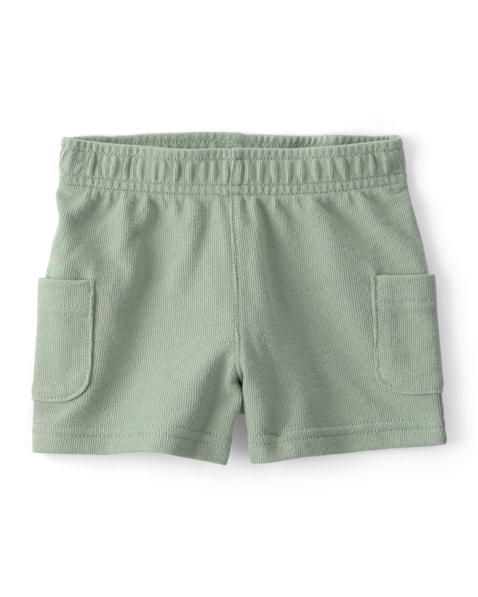 Set dos piezas de algodón, short y remera, verde, iguana bordada. Talles 6-24M Sin color