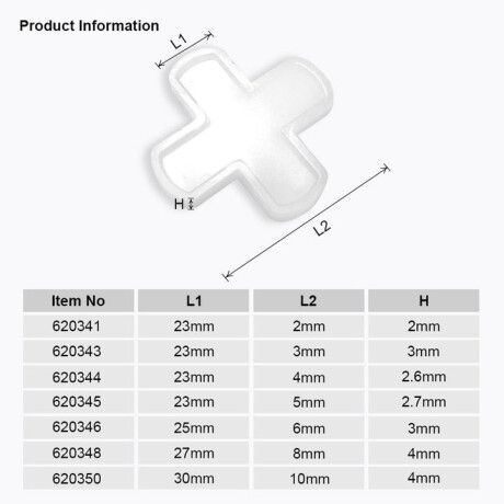 SEPARADORES EN CRUZ PARA AZULEJO 3MM X 300U HARDEN ++ N/a