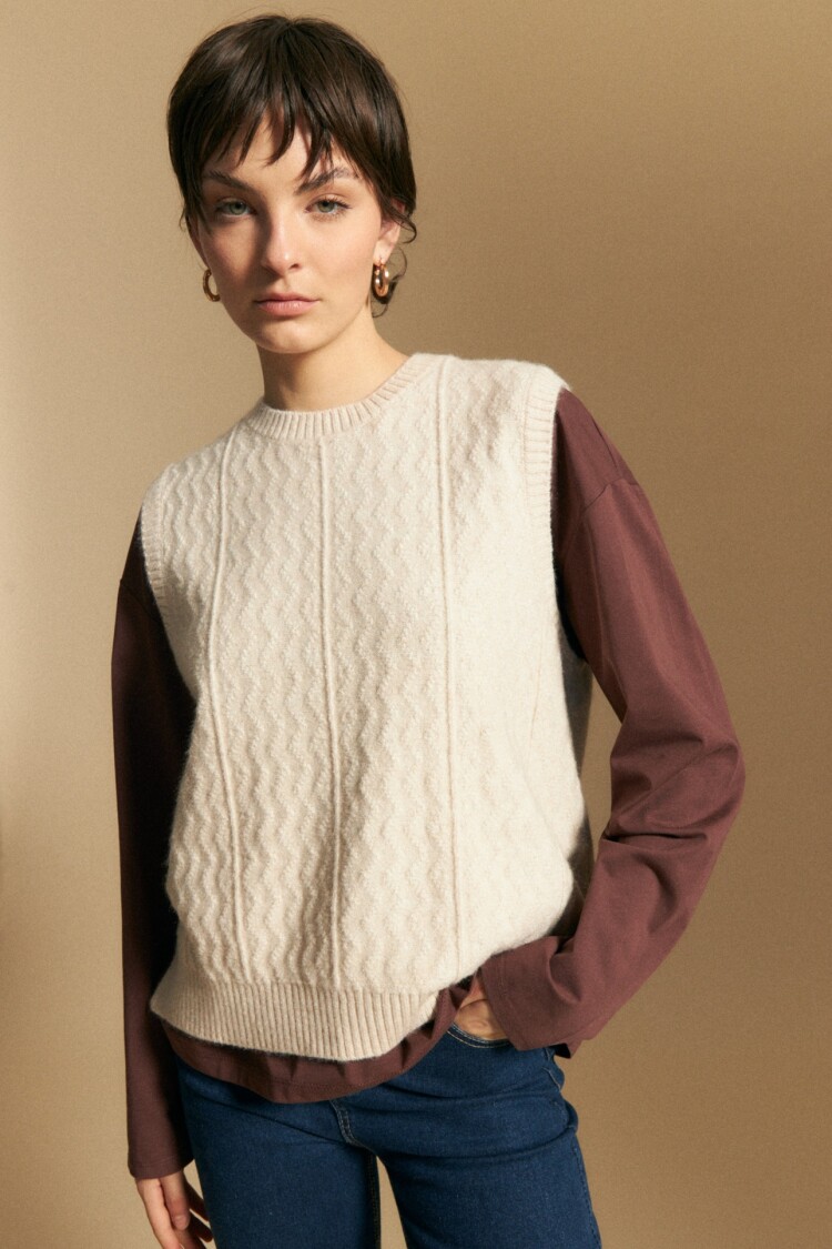 CHALECO FEIRA Beige Melange