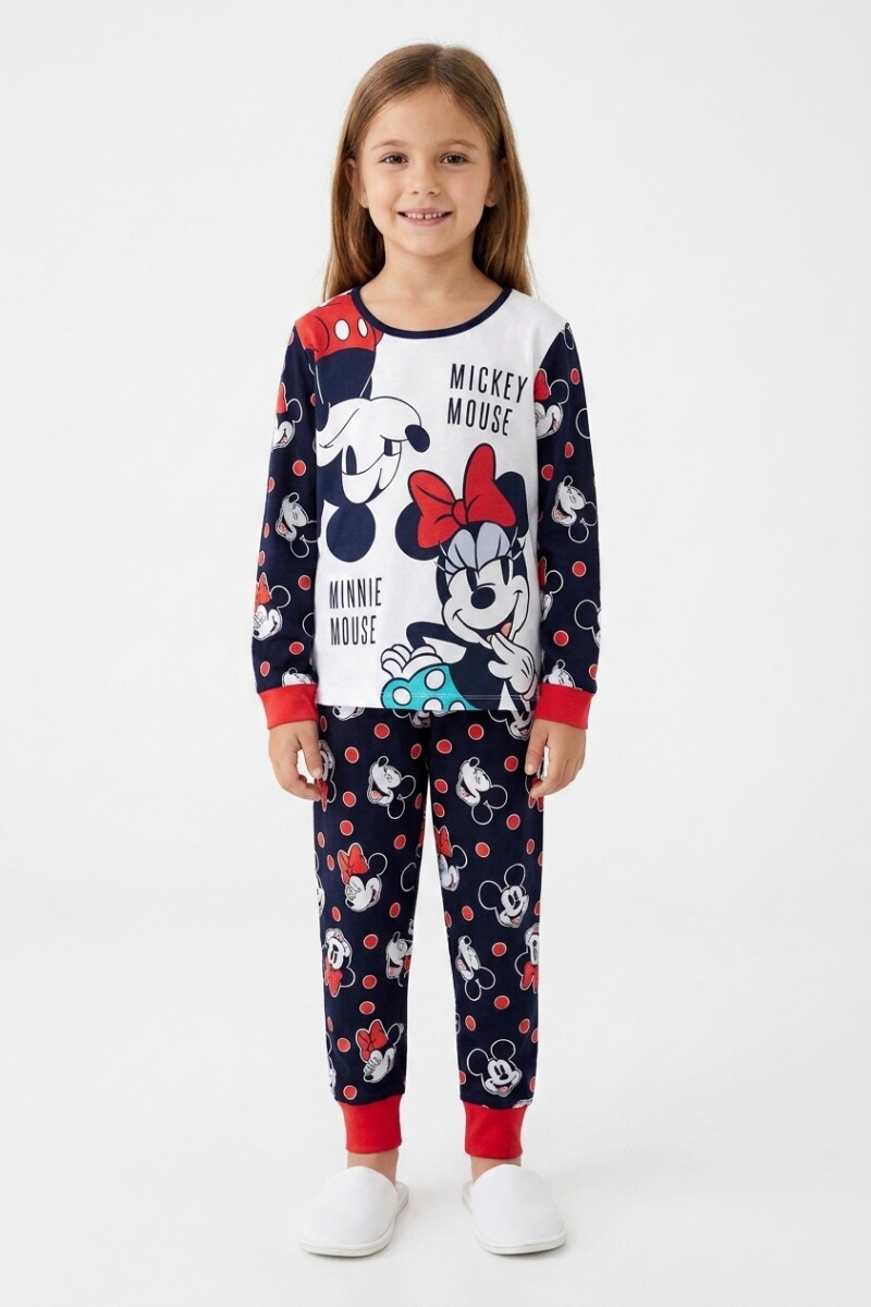Pijama m/l largo niña MICKEY & MINNIE AZUL MARINO