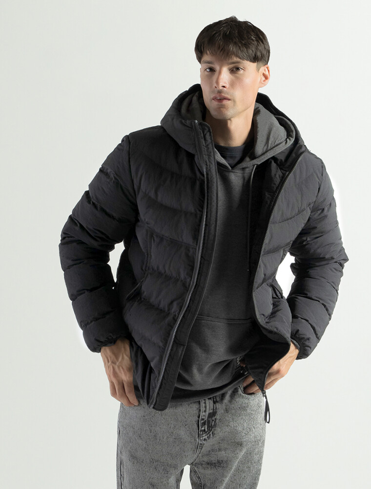 Campera con Capucha Andy Negro