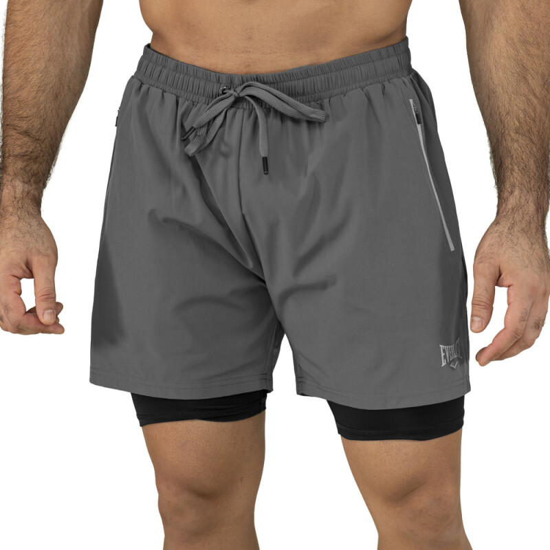 SHORT 2N1 MEN POLY/SPX EVERLAST 5" FORCE CH M6 CHARCOAL