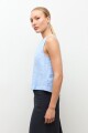 Blusa 100% Lino celeste melange