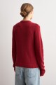 Chaqueta tejida botones metálicos carmesí