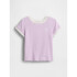 V-JPN IE RIB RINGER TEE PALE LILAC