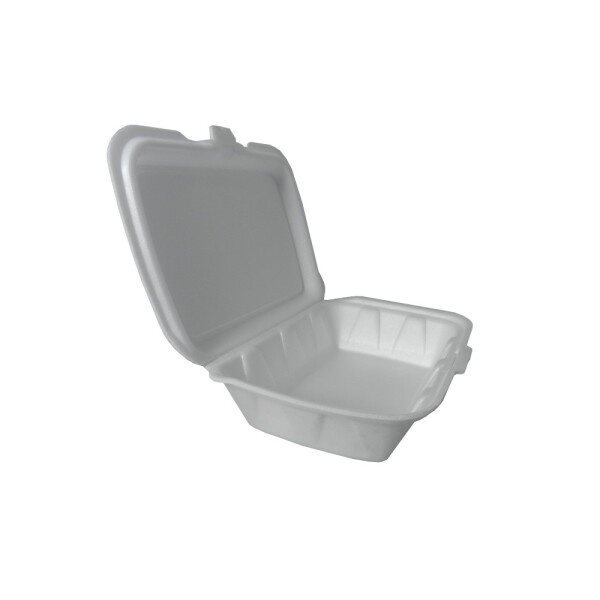 BANDEJA DE ESPUMA BLANCA CON TAPA 23X14X8 CM. BLANCO