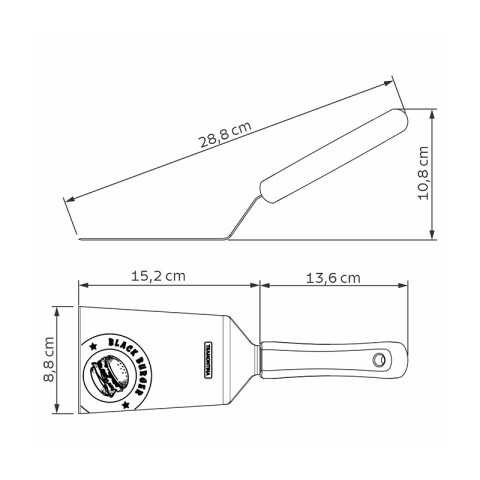 Espatula hamburguesera 6" negra "BLACK BURGER" -TRAMONTINA TN9600
