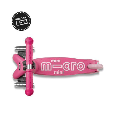 Monopatín Micro Mini Deluxe LED Ajustable con 3 Ruedas ROSA