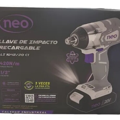 LLAVE IMPACTO NEO LI1042/20KC1 BRUSHLESS C/BAT Y CARGADOR.- LLAVE IMPACTO NEO LI1042/20KC1 BRUSHLESS C/BAT Y CARGADOR.-