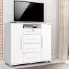 Cómoda Zapatera Versatil 2 Puertas 4 Cajones Blanco