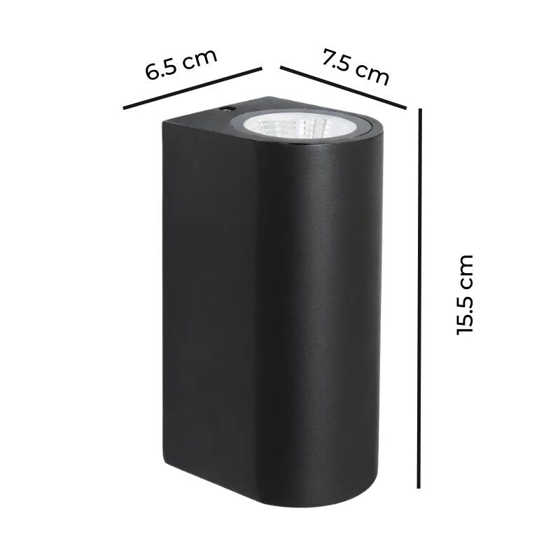 ARTEFACTO EXTERIOR ASTI PARA ADORSAR EN PARED BIDIRECCIONAL 12W Artefacto Exterior LED Asti Para Adosar Bidireccional 12W Negro