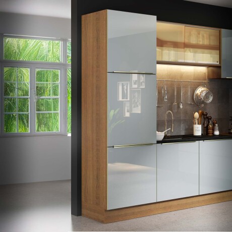 ARMARIO DE COCINA 60 CM MDP-Y-VIDRIO GRIS LUX
