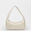 Cartera al hombro Nicky en cuero graneado Blanco