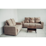 JUEGO DE LIVING ALELI 3-2 LUGARES BEIGE + 2 ALMOHADAS MOVELMAX Unica