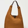 Bolso The Shopping en cuero gamuza Cuoio Marron