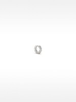 Pendiente Individual Con Circonitas Y Relieve - Plata De Ley 925 plateado