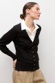 Cardigan abotonado negro