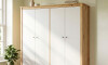 Ropero 4 Puertas 4 Cajones Madera Natural - Mari Blanco