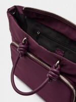 Bolso Tote De Nylon Con Colgante M burdeos