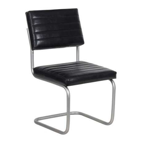 SILLA DE COMEDOR CUERO NEGRO FRANCA