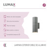 Lámpara Exterior Doble en Aluminio Lumax Modelo Stafford Gris