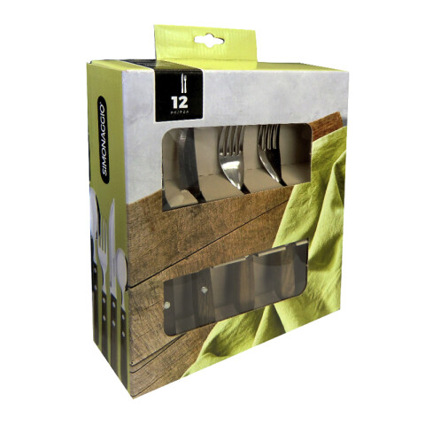 Set X12 Cubiertos Mango de Madera Simonaggio U