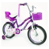 Bicicleta Bebesit Queen rodado 16" con rueditas y canasto Violeta
